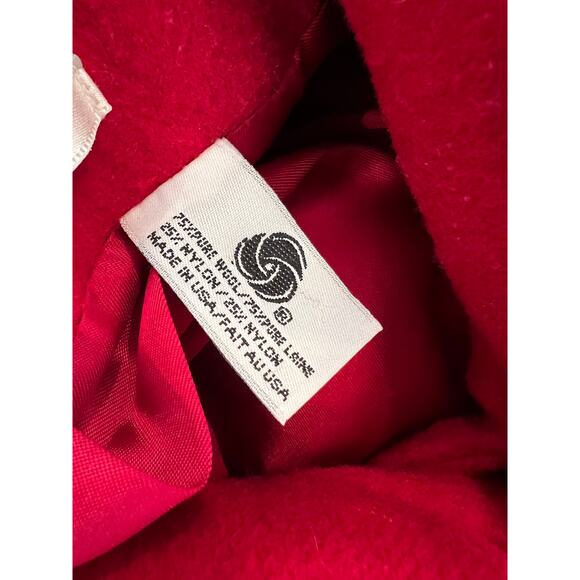 Vintage Talbots Cherry red Oversized Wool Coat 6 - Picture 6 of 9